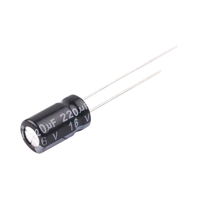 Capacitor Electrolítico en Aluminio, Radial de 220 µFd, 16 Vcc, 105 °C, 6.3 x 11 mm. Capacitor Electrolítico en Aluminio, Radial de 220 µFd, 16 Vcc, 105 °C, 6.3 x 11 mm.