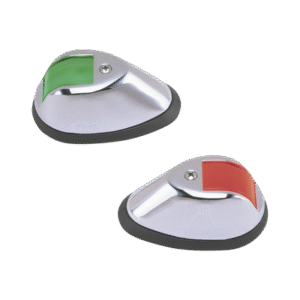 Set de Luces de Navegación Verticales en Carcasa Cromada en Color Rojo/Verde para Embarcaciones a Motor de Hasta 20 Metros Set de Luces de Navegación Verticales en Carcasa Cromada en Color Rojo/Verde para Embarcaciones a Motor de Hasta 20 Metros