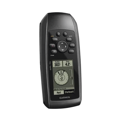 GPS portátil GPSMAP 73 con pantalla de cristal liquido, escala de 4 niveles de gris, hasta mil puntos de almacenamiento interno, sumergible y flotante.