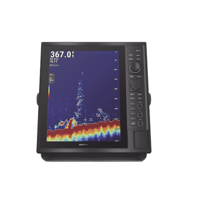 Ecosonda de pesca comercial con salida de 1 kW, trabaja en frecuencia 50/77/200 kHz, Doble canal CHIRP 28-210, SideVü/ClearVü,260/455/800