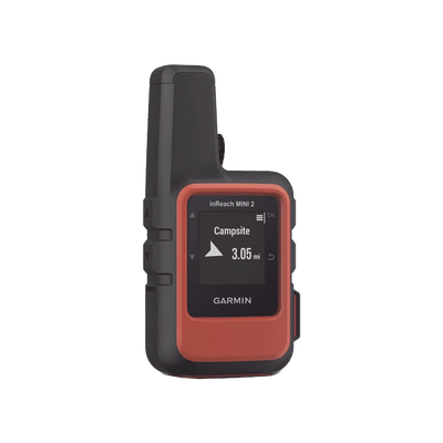 Navegador satelital InReach Mini 2 color naranja, con cobertura global mediante la red Iridium, cuenta con botón de emergencia, batería para hasta 50 horas, GPS y brujula.