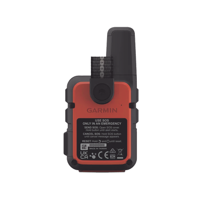 Navegador satelital InReach Mini 2 color naranja, con cobertura global mediante la red Iridium, cuenta con botón de emergencia, batería para hasta 50 horas, GPS y brujula.