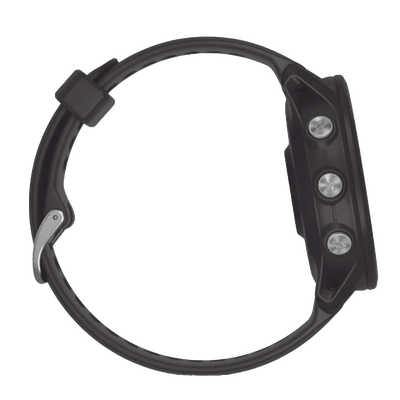 Reloj Garmin Forerunner 955 color negro en correa de silicón, con funciones premium de entrenamiento.