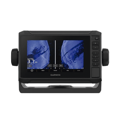 ECHOMAP UHD2 62SV con mapa base precargado, puerto de conexión NMEA 2000, sonda SIDEVÜ, CLEARVÜ Y CHIRP tradicional. No incluye transdcutor