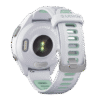 Forerunner® 265S, Bisel negro con carcasa en blanco y correa de silicona en blanco/verde
