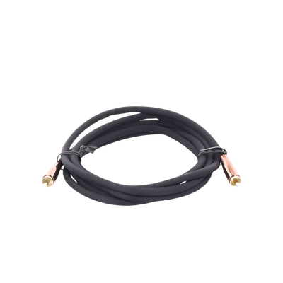Cable de Audio Coaxial Macho a Coaxial Macho (S/PDIF) / 5.1 Canales / Diseño de Blindaje Multiple / Núcleo de Cobre / Caja de Aleacion de Cobre / 2 Metros / Color Negro