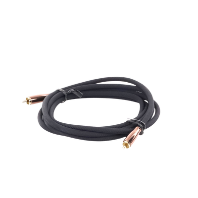 Cable de Audio Coaxial Macho a Coaxial Macho (S/PDIF) / 5.1 Canales / Diseño de Blindaje Multiple / Núcleo de Cobre / Caja de Aleacion de Cobre / 2 Metros / Color Negro