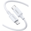 Cable USB-C a Lightning | 1 Metro | Certificado MFi | Carga Rápida 60W | 480 Mbps | PD | Conector C94 | Adecuado para iPhone, iPad y iPod | Protección Integrada | Caja de ABS | Cubierta de TPE | Color Blanco.
