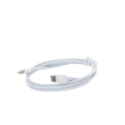 Cable USB-C a Lightning | 1 Metro | Certificado MFi | Carga Rápida 60W | 480 Mbps | PD | Conector C94 | Adecuado para iPhone, iPad y iPod | Protección Integrada | Caja de ABS | Cubierta de TPE | Color Blanco.