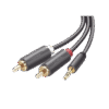 Cable Adaptador de 3.5mm Macho a 2 RCA Macho / 3 Metros / Color Gris / Blindaje Múltiple / ABS / Alta Calidad Cable Adaptador de 3.5mm Macho a 2 RCA Macho / 3 Metros / Color Gris / Blindaje Múltiple / ABS / Alta Calidad