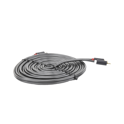 Cable de Audio 2 RCA Macho a 2 RCA Macho / 5 Metros / Color Negro / Alta Calidad / Anillos de goma para asegurar un agarre firme al instalar o quitar el cable