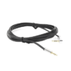 Cable Auxiliar Plano 2 Metros / Conector 3.5mm a 3.5mm / Macho-Macho / Recto a Angulo / Ángulo de 90° en una de sus Puntas / Color Negro