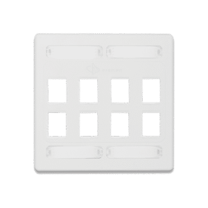 Placa de Pared Doble Modular 10G MAX de 8 Salidas, Color Blanco