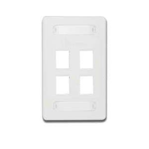 Placa de Pared Modular 10G MAX de 4 Salidas, Color Blanco, Versión Bulk (Sin Empaque Individual)