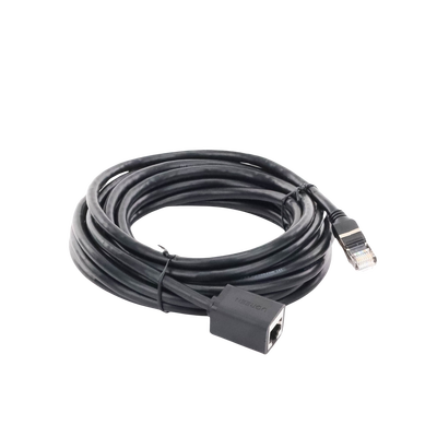Cable de Extensión Cat6 RJ45 F/UTP / Macho a Hembra / 5m / Método de conexión 568B / Velocidad de transmisión 1000Mbps / Ancho de banda del canal 250MHz /Caja de Cobre / Negro