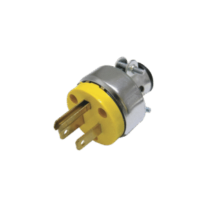 Clavija Blindada con Terminal de Tierra con Abrazadera para cable de 3 hilos. Clavija Blindada con Terminal de Tierra con Abrazadera para cable de 3 hilos.