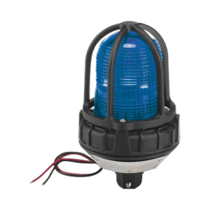 Luz estroboscópica para ubicaciónes peligrosas, montaje tipo tubo, 12-24 VCD, color Azul