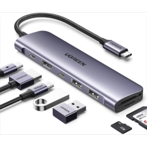 HUB USB-C (Docking Revodok) 7 en 1 | 2 USB-A 3.0 | 1 USB-C 3.0 (5Gbps) | 1 USB-C PD Carga 100W | HDMI 4K | Lector Tarjetas SD + Micro SD (TF) Uso Simultáneo | Chip de Última Generación | Cable de Nylon Trenzado | Caja de Aluminio. HUB USB-C (Docking Revodok) 7 en 1 | 2 USB-A 3.0 | 1 USB-C 3.0 (5Gbps) | 1 USB-C PD Carga 100W | HDMI 4K | Lector Tarjetas SD + Micro SD (TF) Uso Simultáneo | Chip de Última Generación | Cable de Nylon Trenzado | Caja de Aluminio.