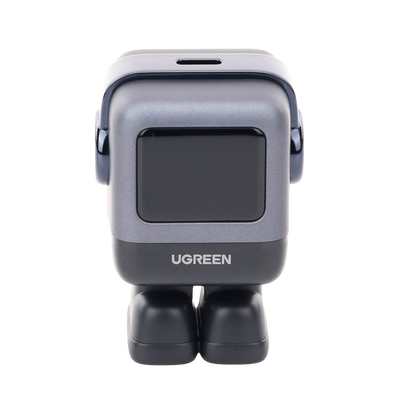 Cargador Mini GaNRobot 30W serie UNO | 1 USB-C de Carga Rápida | Tecnología GaN II | Multiprotocolo PD/QC/SCP/FCA | Carga Inteligente | Pantalla LED | Zapato Magnético Extraíble | Thermal Guard | Color Negro.