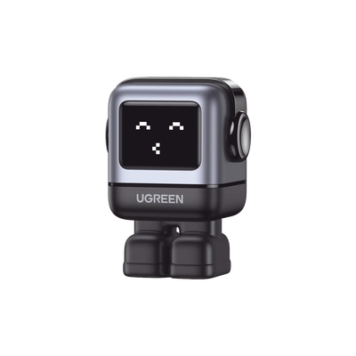 Cargador RobotGaN de 65W Serie UNO | 3 Puertos de Carga Rápida | 2 USB-C | 1 USB-A | PD 3.0 | QC 4.0 | Carga Inteligente | Tecnología GaN II | Zapato Magnético Extraíble | Carcasa Ignifuga | Pantalla LED