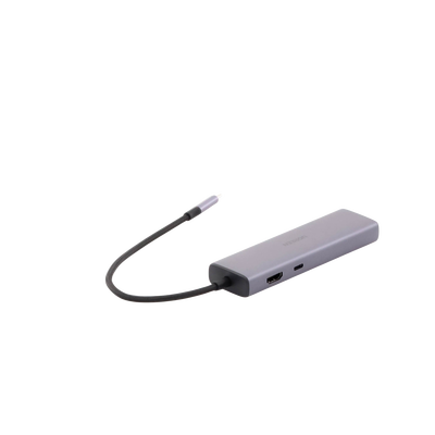 HUB USB-C (Docking Revodok) 6 en 1 | 3 Puertos USB-A 3.0 (5 Gbps) | USB-C PD 100W | HDMI 4K@30Hz | Entrada 1 RJ45 (Gigabit Ethernet) | Chip de Última Generación | Potente Disipación de Calor | Caja de Aluminio.