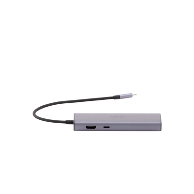HUB USB-C (Docking Revodok) 6 en 1 | 3 Puertos USB-A 3.0 (5 Gbps) | USB-C PD 100W | HDMI 4K@30Hz | Entrada 1 RJ45 (Gigabit Ethernet) | Chip de Última Generación | Potente Disipación de Calor | Caja de Aluminio.