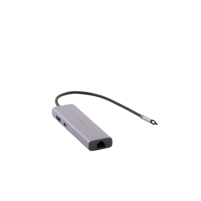 HUB USB-C (Docking Revodok) 6 en 1 | 3 Puertos USB-A 3.0 (5 Gbps) | USB-C PD 100W | HDMI 4K@30Hz | Entrada 1 RJ45 (Gigabit Ethernet) | Chip de Última Generación | Potente Disipación de Calor | Caja de Aluminio.
