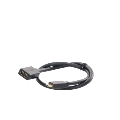 Adaptador Mini HDMI a HDMI (HDMI Tipo C) / 18Gbps / 4K@60Hz / HDR / Tecnología 3D / ARC / Carcasa PC+ABS / HDCP/ Longitud de 22 cm