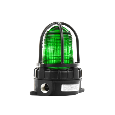 Luz de advertencia LED para ubicaciónes peligrosas, montaje para superficies, 24 VCD, color Verde