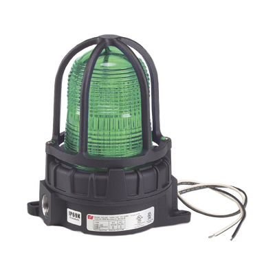 Luz de advertencia LED para ubicaciónes peligrosas, montaje para superficies, 24 VCD, color Verde