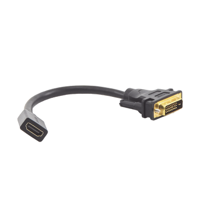 Convertidor DVI macho a HDMI Hembra | Bidireccional | DVI 24+1 | 1080P@60Hz | Cable de 22cm | Negro.
