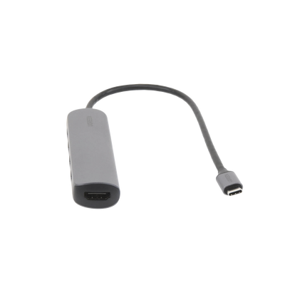 HUB USB-C Multipuertos / 4 Puertos USB-A 3.0 / HDMI 4K@30Hz / USB 3.0 a 5Gbps / Chip Inteligente Incorporado / 5 en 1 / Carcasa de Aluminio.