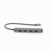 HUB USB-C Multipuertos / 4 Puertos USB-A 3.0 / HDMI 4K@30Hz / USB 3.0 a 5Gbps / Chip Inteligente Incorporado / 5 en 1 / Carcasa de Aluminio.