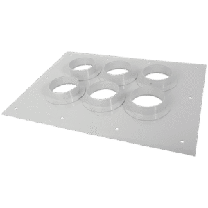 Placa pasamuro con capacidad de 6 botas de 4" Placa pasamuro con capacidad de 6 botas de 4"