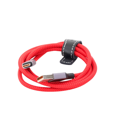 Cable USB-A a USB-C | 1 Metro | Carga Rápida QC 4.0/3.0/2.0 | FPC | AFC | Protección Integrada | 480 Mbps | Caja de Aluminio | Nylon Trenzado | Color Rojo | Ampliamente Sugerido para Carga Rápida HUAWEI.