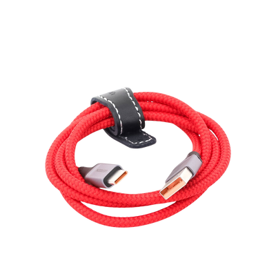 Cable USB-A a USB-C | 1 Metro | Carga Rápida QC 4.0/3.0/2.0 | FPC | AFC | Protección Integrada | 480 Mbps | Caja de Aluminio | Nylon Trenzado | Color Rojo | Ampliamente Sugerido para Carga Rápida HUAWEI.