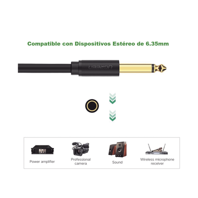 Cable para Micrófono Plug 6.35 mm (1/4 Inch) Macho a XLR Canon Hembra / Núcleo de Cobre / 5 Metros / Alta Calidad / Color Negro Cable para Micrófono Plug 6.35 mm (1/4 Inch) Macho a XLR Canon Hembra / Núcleo de Cobre / 5 Metros / Alta Calidad / Color Negro