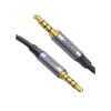 Cable Auxiliar de 3.5mm / Cable Audio Estéreo / Núcleo de Alambre de Cobre Esmaltado / Carcasa de Aluminio Azul + Nylon Trenzado / Soporta Micrófono / 2 Metros