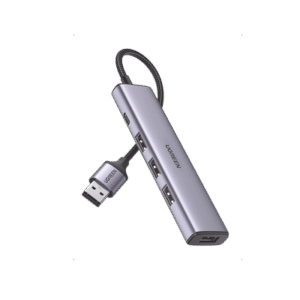 HUB USB-A 3.0 Multipuertos / 4 Puertos USB-A 3.0 (5Gbps) / Cable 20 cm / Ideal para Transferencia de Datos / Entrada Tipo C para alimentar equipos de mayor consumo como discos duros / 4 en 1 / Carcasa de Aluminio.