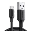 Cable USB-A a USB-C | 1 Metro | Carga y Sincronización de Datos | Carga Rápida 60W | Datos 5 Gbps | QC 3.0/2.0 | FPC | AFC | Protección Integrada | Duradero y Flexible| Caja ABS | Cubierta de TPE | Color Negro.