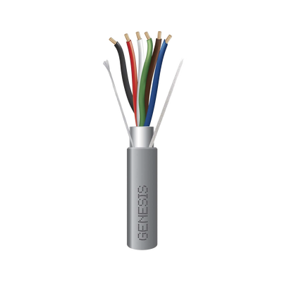 Bobina de 305 Metros de Cable / 6 x 22 AWG Blindado / Riser / Color Gris / Para Aplicaciones de Audio, Seguridad y Control Bobina de 305 Metros de Cable / 6 x 22 AWG Blindado / Riser / Color Gris / Para Aplicaciones de Audio, Seguridad y Control