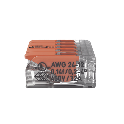 Conector Compacto para 1 Cable de Entrada 4 Cables de Salida / Cables Compatibles 28AWG-12AWG Conector Compacto para 1 Cable de Entrada 4 Cables de Salida / Cables Compatibles 28AWG-12AWG