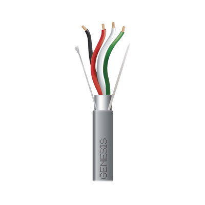 Bobina de 305 Metros / Cable 4 x 18 AWG / Color Gris / Blindado / Riser / Aplicaciones de Audio Control de Acceso y Automatización Bobina de 305 Metros / Cable 4 x 18 AWG / Color Gris / Blindado / Riser / Aplicaciones de Audio Control de Acceso y Automatización