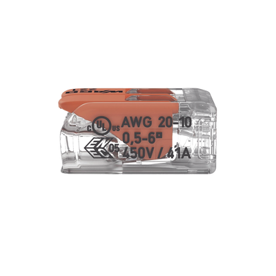 Conector de empalme compacto para todo tipo de conductores transparente 2 conectores CAL 20 a 10