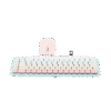 Paquete de Teclado y Mouse | 85 teclas en Español | Bluetooth y 2.4GHz | Mouse Ambidiestro | Sensor de DPI ajustable | Efectos de Iluminación del Teclado | Amplia compatibilidad | Color Rosa.