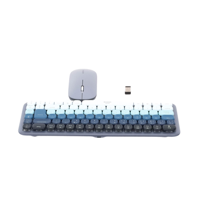 Paquete de Teclado y Mouse | 85 teclas en Español | Bluetooth y 2.4GHz | Mouse Ambidiestro | Sensor de DPI ajustable | Efectos de Iluminación del Teclado | Amplia compatibilidad | Color Azul.