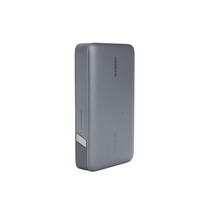 Power Bank de 20000mAh | 3 Salidas 100W Max. | USB-A + 2 USB-C | PD 3.0 | QC3.0 | FCP | SCP | Pantalla Inteligente | Carcasa Ignifuga | Color Gris | Incluye Cable USB de 50cm | Carga tu Laptop de Manera Segura.