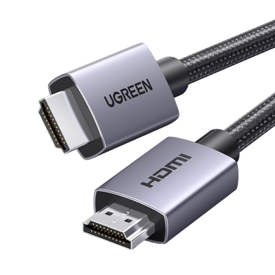 Cable HDMI 2.0 de Nylon Trenzado | 1 m | 4K@60Hz | ARC | Dolby ATMOS | True HD | DTS HD | HDR | 3D Inversivo | 3 modos de Visualización | 3 Capas de Protección + 4 de Blindaje | Niquelado | Carcasa de Aluminio.