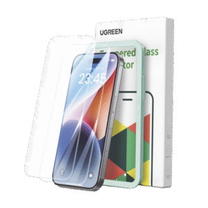 Protector de pantalla UGREEN HD con marco de instalación para iPhone 15/16 (paquete de 2)