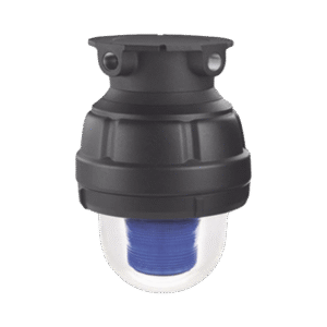 Luz LED, a prueba de explosiones, UL y cUL para Clase I, División 1, Grupo C y D; Clase I, División 2, Grupos A y B; Clase II, División 1, Grupos E, F y G; Clase III, 120-240 VCA, Azul